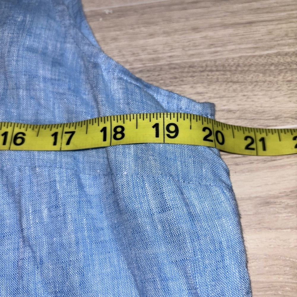 Talbots Pin tuck Linen Popover Striped Dress - Picture 6 of 7